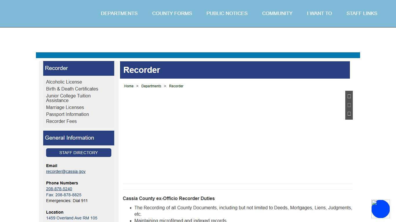 Cassia County, Idaho - Recorder